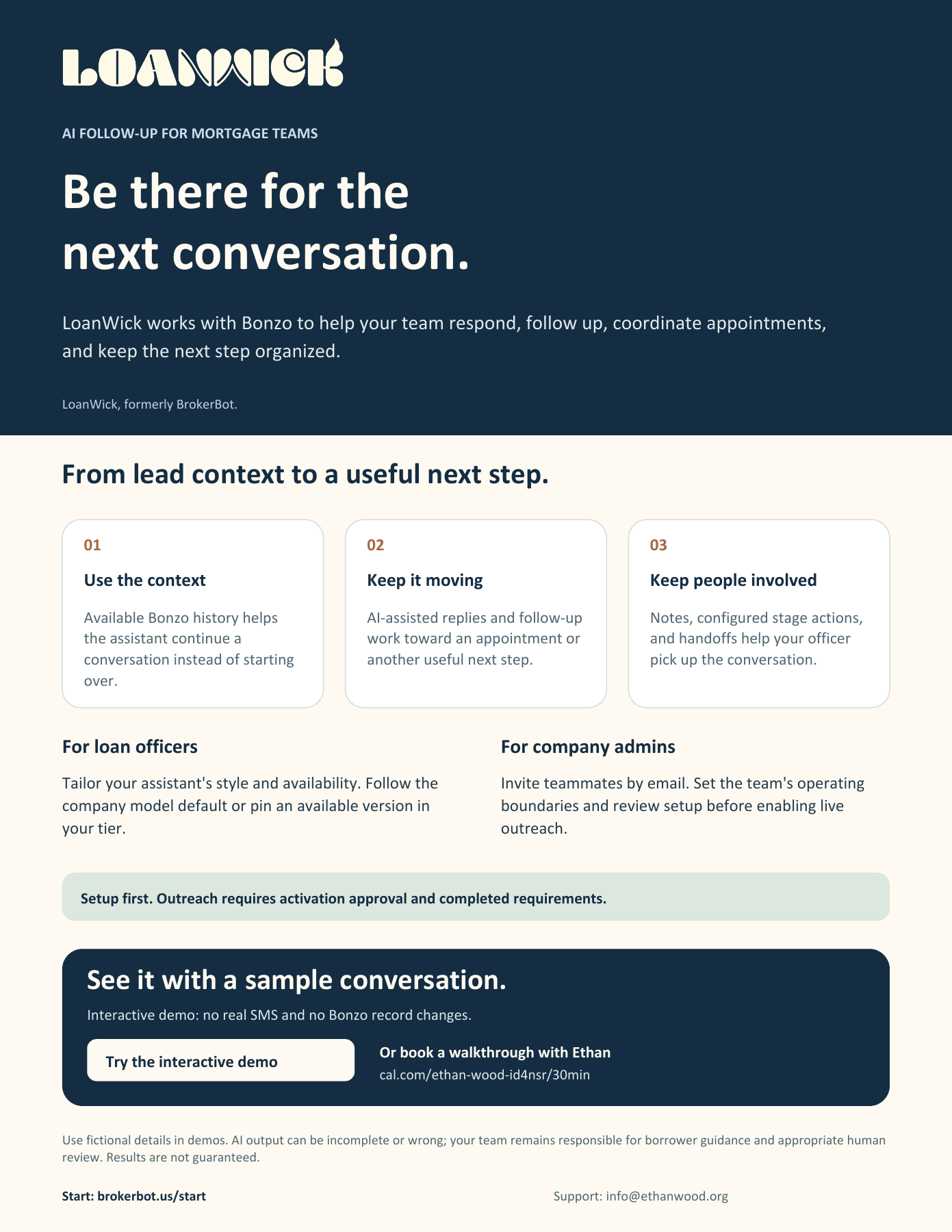 Preview of the LoanWick one-page overview