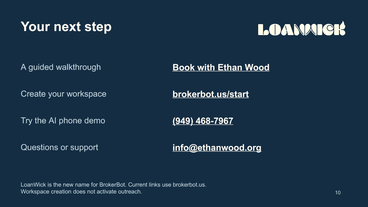 Slide 10: Your next step